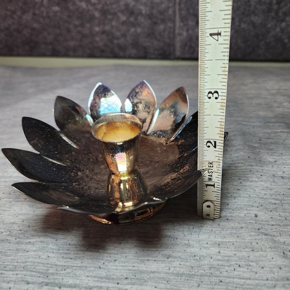 Reed & Barton World's Finest Silver Plated Candle Holder 2x5"H 5"W - Picture 11 of 11